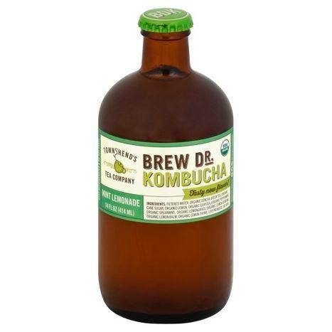 Brew Dr Kombucha Kombucha, Mint Lemonade - 14 Ounces