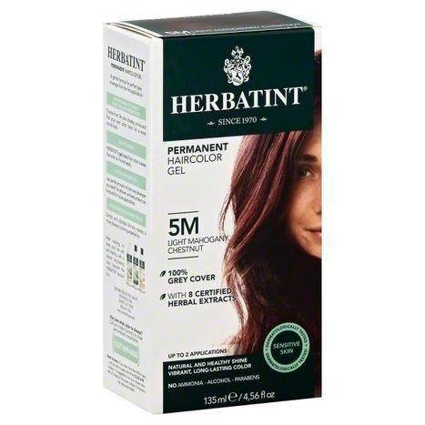 Herbatint Permanent Haircolor Gel, Light Mahogany Chestnut 5M - 4.56 Ounces