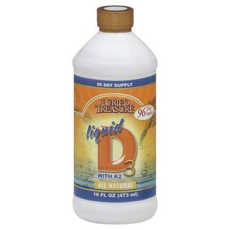 Buried Treasure Liquid D3, with K2 - 16 Ounces