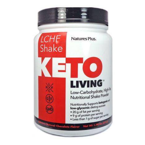 Natures Plus Keto Living Chocolate Shake LCHF Shake - 1.49 Pounds