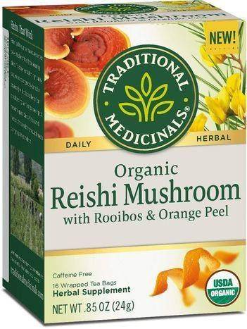 Traditional Medicinals Herbal Tea, Organic, with Rooibos & Orange Peel, Reishi Mushroom, Tea Bags - 16 Tea Bags