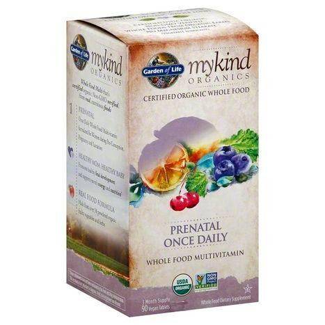 Garden of Life MyKind Organics Multivitamin, Whole Food, Prenatal Once Daily, Vegan Tablets - 90 Count