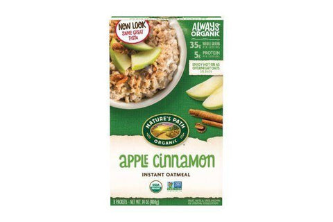 Natures Path Organic Oatmeal, Hot, Apple Cinnamon - 8 Each
