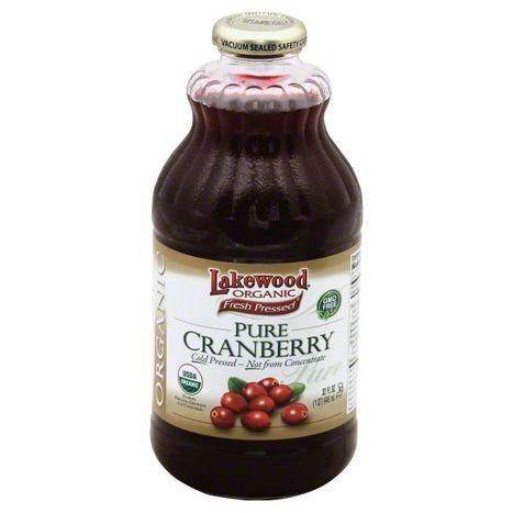 Lakewood Organic Fresh Pressed Juice, Organic, Pure Cranberry - 32 Ounces