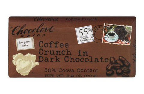 Chocolove Coffee Crunch, in Dark Chocolate, 55% - 3.2 Ounces