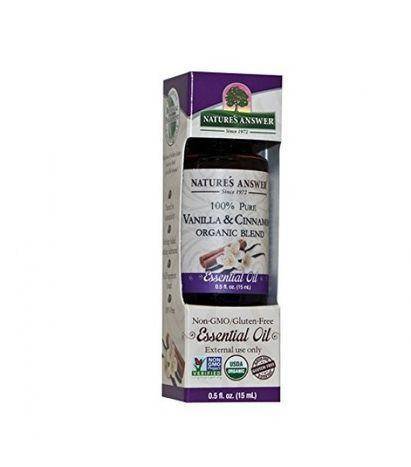 Natures Answer 100% Pure Organic Essential Oil, Vanilla and Cinnamon - 0.5 Fluid Ounces