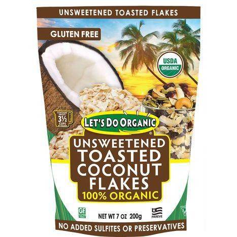 Let's Do Organic Unsweetened Toasted Coconut Flakes - 7 Ounces