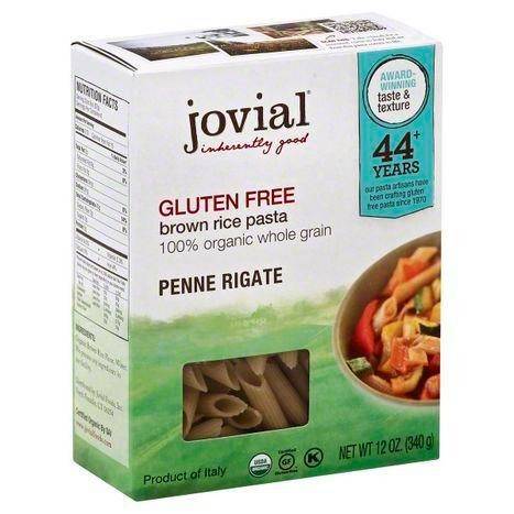 Jovial Penne Rigate, Brown Rice, Gluten Free, 100% Organic Whole Grain - 12 Ounces