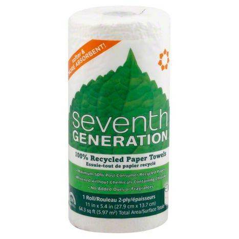 Seventh Generation Paper Towels, 100% Recycled, Right-Size, 2-Ply, Jumbo Roll - 1 Each