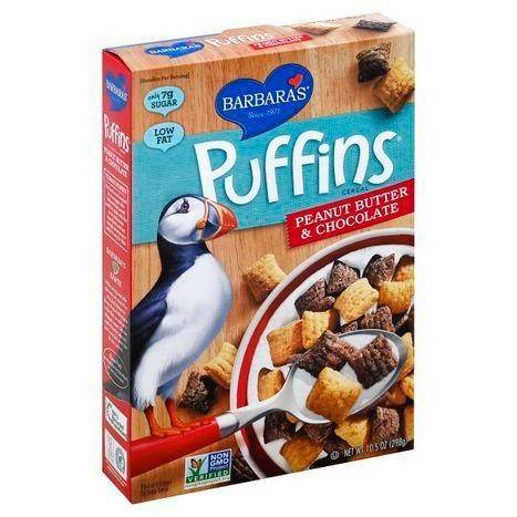 Barbaras Puffins Cereal, Peanut Butter & Chocolate - 10.5 Ounces