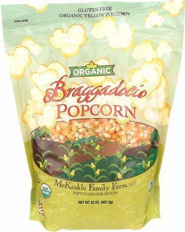 Braggadocio Organic Yellow Popcorn - 32 Ounces