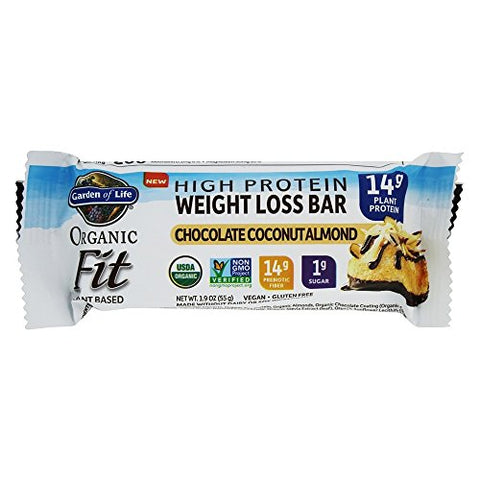 Garden Of Life Organic Fit High Protein Weight Loss Bar Chocolate Coconut Almond-1.9 Oz