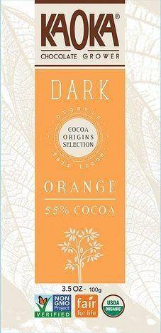 Kaoka 55% Cocoa Orange Dark Chocolate - 3.5 Ounces