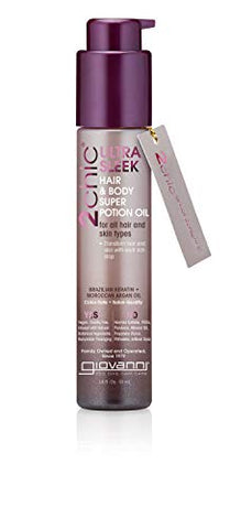 Giovanni 2Chic Ultra Sleek Hair & Body Super Potion Oil Brazilian Keratin & Argan Oil-1.8 Oz