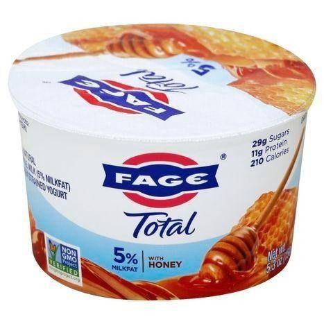 Fage Total Yogurt, Greek, Whole Milk, Strained, with Honey - 5.3 Ounces