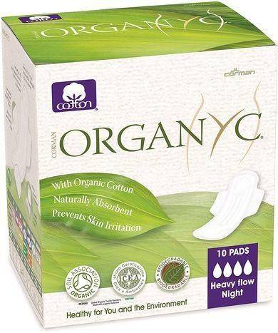 Organyc Cotton Pads Heavy Flow Night Pads - 10 Count
