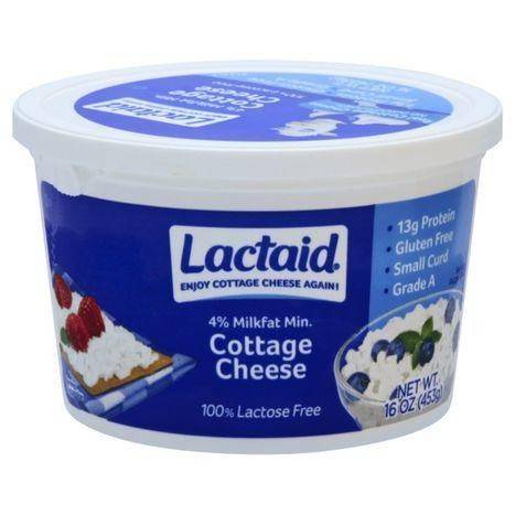 Lactaid Cottage Cheese, Small Curd, 4% Milkfat Min - 16 Ounces
