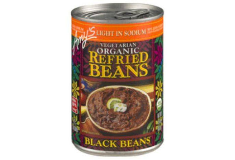 Amys Light in Sodium Refried Beans, Organic, Black Beans - 15.4 Ounces