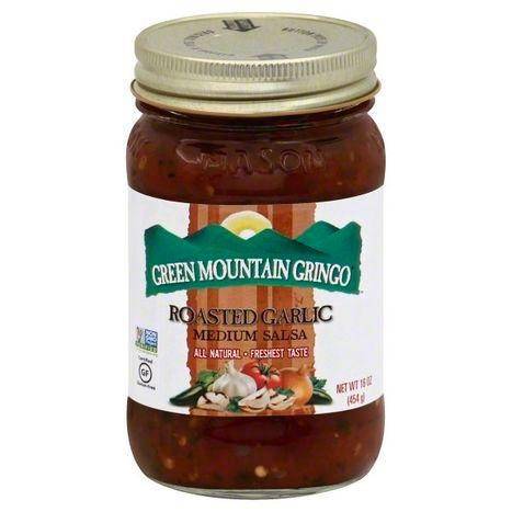 Green Mountain Gringo Salsa, Roasted Garlic, Medium - 16 Ounces