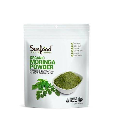 Sunfood Superfoods Organic Moringa Powder, - 8 Ounces