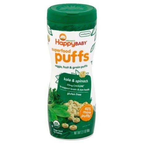 Happy Baby Puffs, Kale & Spinach - 2.1 Ounces