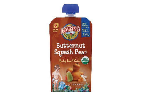 Earths Best Organic Baby Food Puree, Butternut Squash Pear, 2 (Over 6 Months) - 4 Ounces