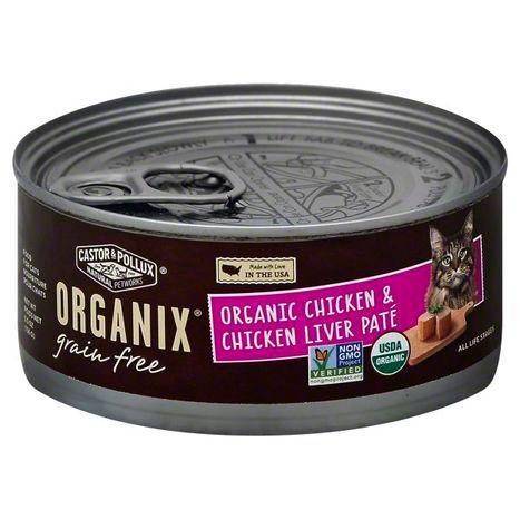 Organix Food for Cats, Grain Free, Organic Chicken & Chicken Liver Pate - 5.5 Ounces