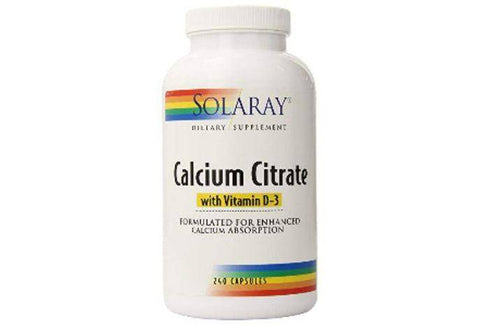 Solaray Calcium Citrate with Vitamin D-3 - 240 Capsules