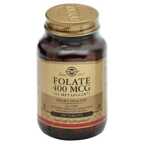 Solgar Folate, 400 mcg, Tablets - 100 Each