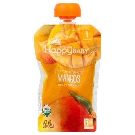 Happy Baby Organics Baby Food, Organic, Mangos, 1 (4+ Months) - 3.5 Ounces