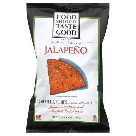 Food Should Taste Good Tortilla Chips, Jalapeno - 5.5 Ounces