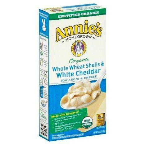 Annies Organic Macaroni & Cheese, Whole Wheat Shells & White Cheddar - 6 Ounces