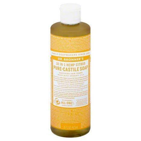 Dr Bronners Soap, Pure-Castile, Citrus, 18-in-1 Hemp - 16 Ounces