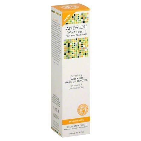 Andalou Naturals Fruit Stem Cell Science Brightening Lash + Lid Make-Up Remover, Revitalizing, for Normal & Combination Skin - 6 Ounces