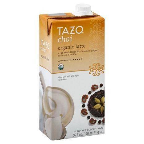 Tazo Black Tea Concentrate, Organic, Chai Latte - 32 Ounces