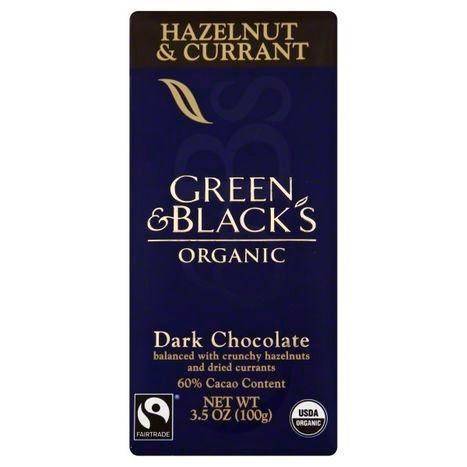 Green & Blacks Organic Dark Chocolate, Hazelnut & Currant - 3.5 Ounces