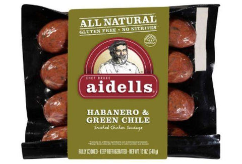 Aidells Sausage, Smoked Chicken & Turkey, Habanero & Green Chile - 12 Ounces