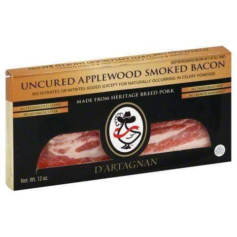 DArtagnan Bacon, Uncured Applewood Smoked - 12 Ounces