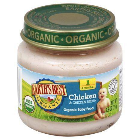 Earths Best Organic Baby Food, Chicken & Chicken Broth, 1 (4+ Months) - 2.5 Ounces