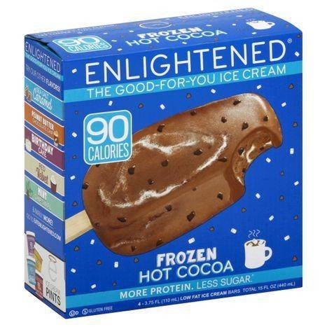 Enlightened Ice Cream Bars, Low Fat, Frozen Hot Cocoa - 4 Each