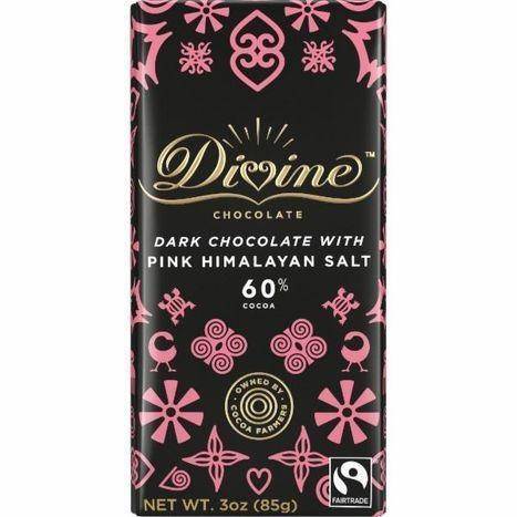 Divine Chocolate Dark Chocolate, with Pink Himalayan Salt - 3 Ounces