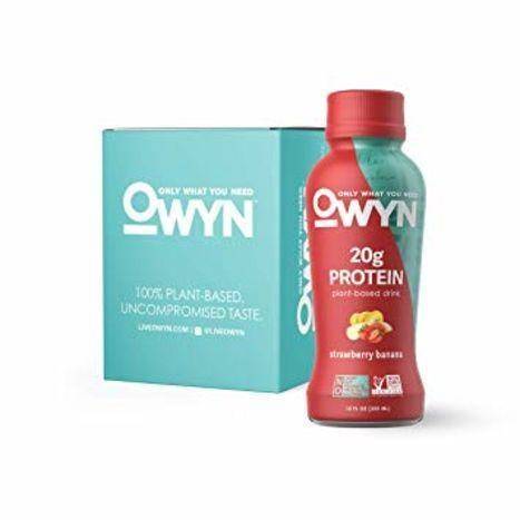 Owyn Protein Drink, Plant-Based, Strawberry Banana - 12 Fluid Ounces