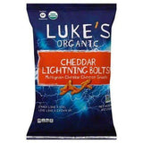 Lukes Organic Cheddar Cheese Snacks, Multigrain, Cheddar Lightning Bolts - 4 Ounces