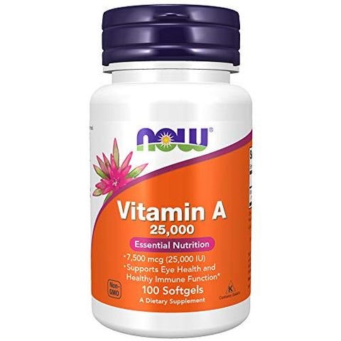 Now Foods Vitamin A 10,000 IU Dietary Supplement-100 Softgels