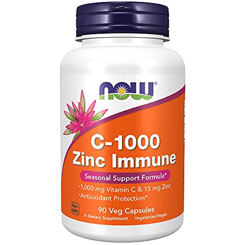 Now Foods Vitamin C-1000 Mg With Zinc-90 Vegetarian Capsules