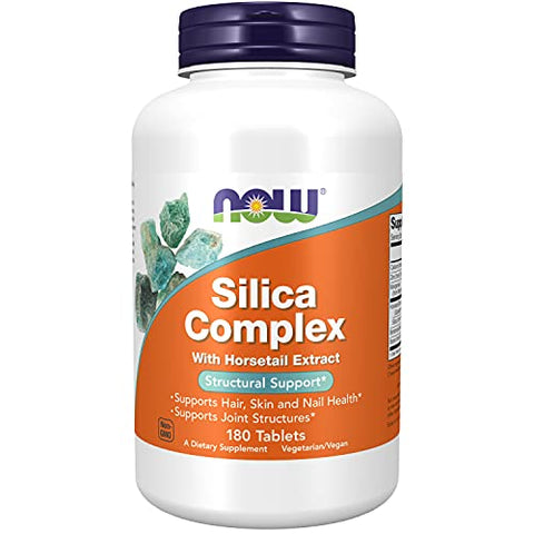 Now Silica Complex With Horsetail Extract-180 Tablets