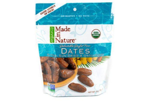 Made In Nature Organic Dates, Deglet Noor Organic, Pitted, Sun-Dried, Unsulfured - 6 Ounces