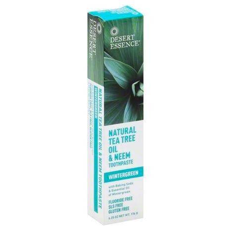 Desert Essence Toothpaste, Natural Tea Tree Oil & Neem, Wintergreen - 6.25 Ounces