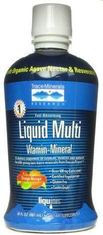Trace Minerals Research Liquid Multi Vitamin-Mineral, Natural Orange Mango - 30 Fluid Ounces