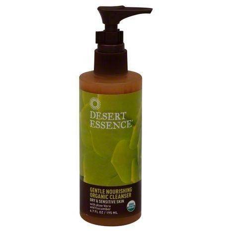 Desert Essence Cleanser, with Aloe Vera and Cucumber, Dry & Sensitive Skin, Organic - 6.7 Fluid Ounces